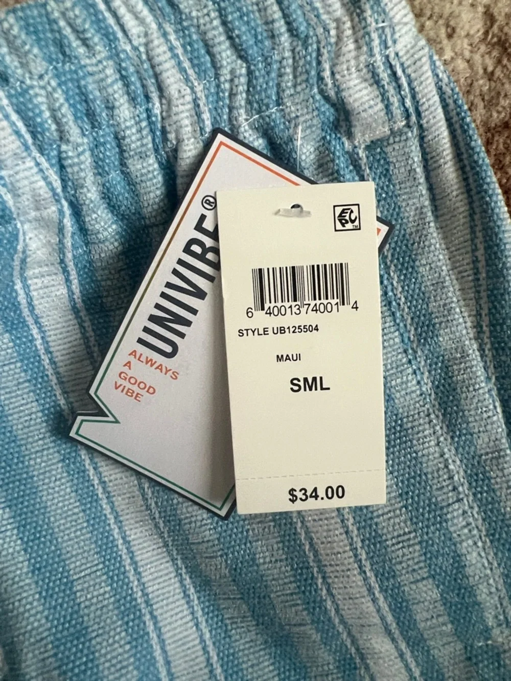 NEW Univibe Light Blue & White Striped Kids Shorts